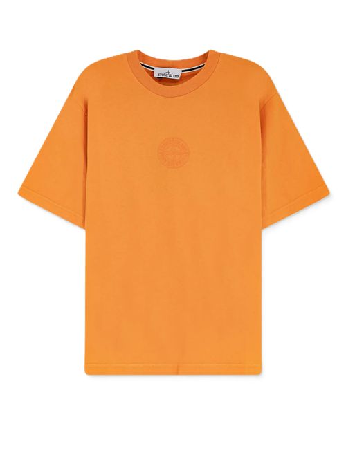 T-shirt in cotone con stampa logo tono su tono frontale STONE ISLAND Stone Island | L1S152100001S0E14V007E
